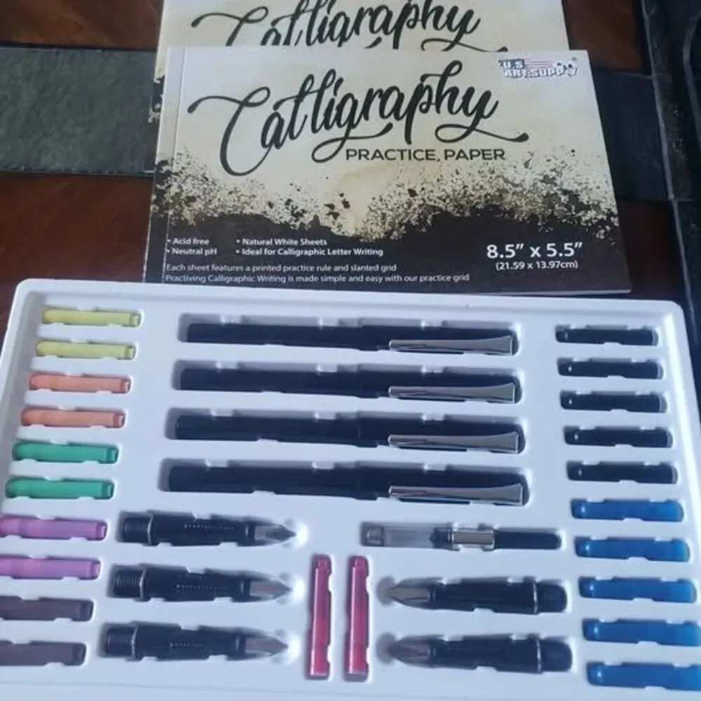 U.S. Art Supply 35 Piece Calligraphy Pen Set New!
